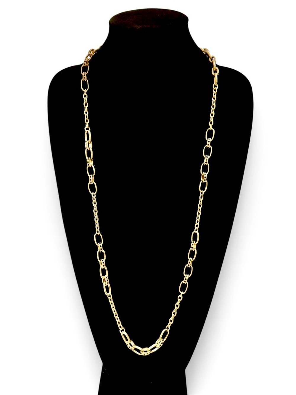 LOFT Gold Link Station Necklace with Black Crystal Accents | NWT - Picture 1 of 6